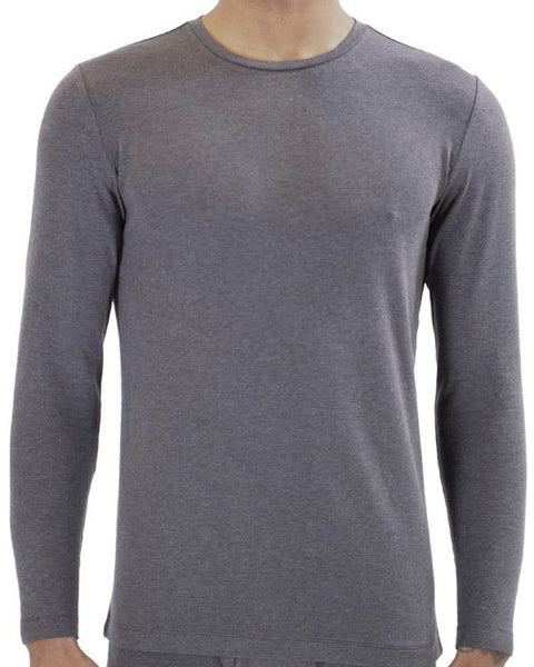 Men's Heat Ultra Thermal Baselayer Crew Neck Long Sleeve Charcoal Top - pumpheadgear, baseball caps
