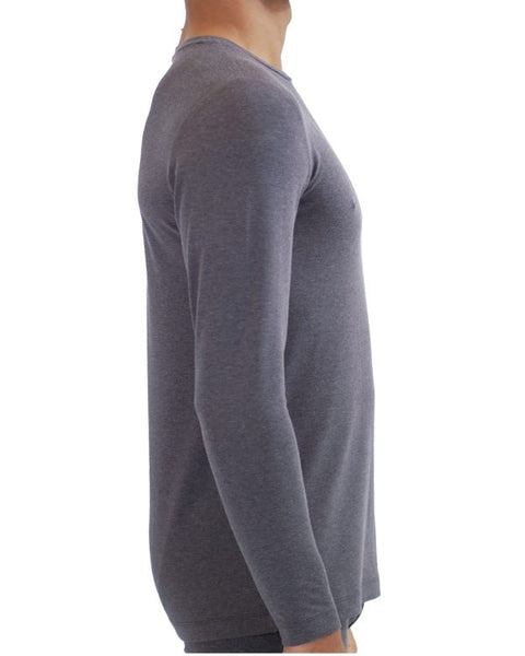 Men's Heat Ultra Thermal Baselayer Crew Neck Long Sleeve Charcoal Top - pumpheadgear, baseball caps