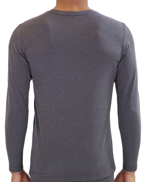 Men's Heat Ultra Thermal Baselayer Crew Neck Long Sleeve Charcoal Top - pumpheadgear, baseball caps