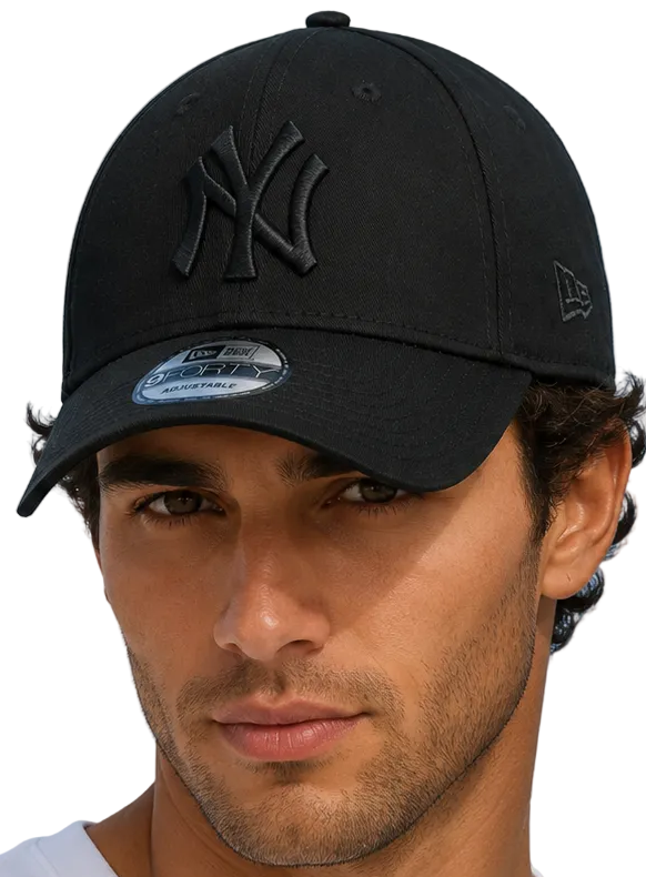 New York Yankees New Era 9Forty League Basic All Black Baseball Cap