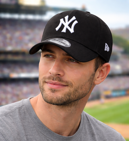black ny baseball cap