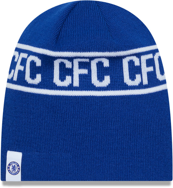 Chelsea FC New Era Skull Knit Beanie Hat in navy – Official Football Fanwear