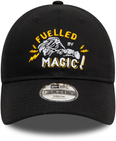 Front view Harry Potter Fueled By Magic Kids Black Baseball Cap