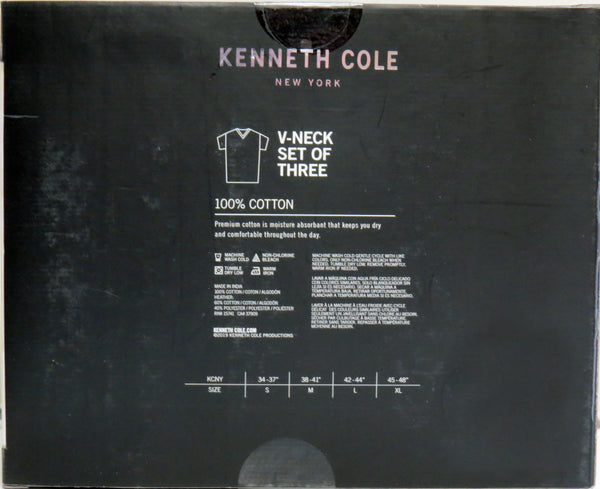 Kenneth Cole 3-Pack Mens V-Neck White T-Shirt - pumpheadgear, baseball caps
