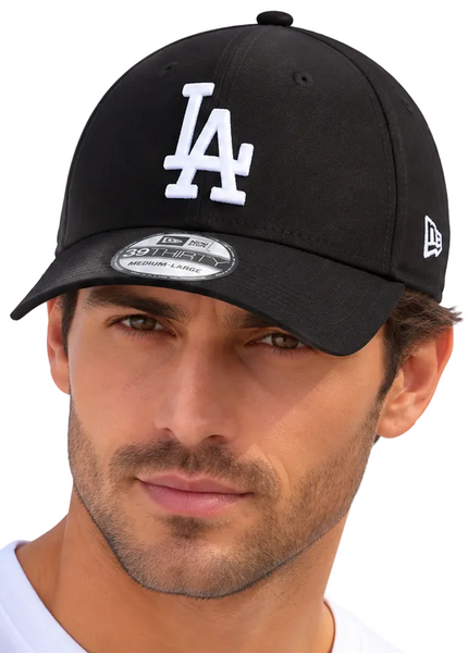 Los Angeles Dodgers New Era 39Thirty League Essential Black Stretch Baseball Cap