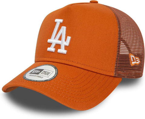 Los Angeles Dodgers New Era League Essential Tan Trucker Cap