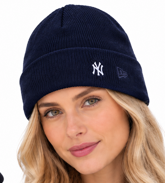 New York Yankees New Era Mini Logo Beanie Cuff Knit Navy Hat