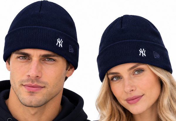 New York Yankees New Era Mini Logo Beanie Cuff Knit Navy Hat