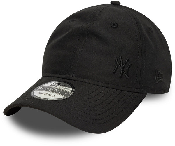 Black NY baseball cap with a logo on a white background