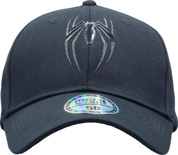 Marvel Comics Spiderman All Black Rubber Logo Baseball Cap