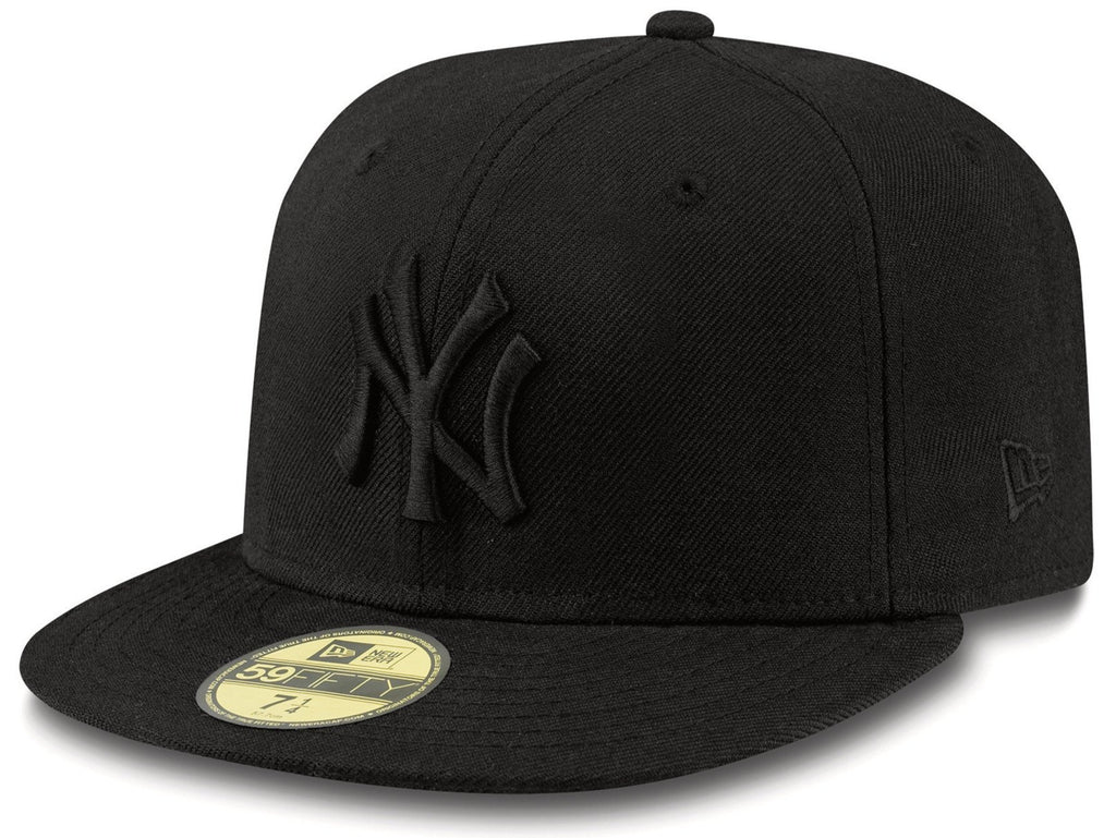 New York Yankees New Era 59Fifty MLB All Black Baseball Cap - lovemycap