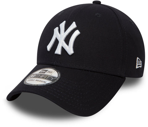 New Era 3930 League Basic NY Black/White Stretch Fit Baseball Cap - lovemycap