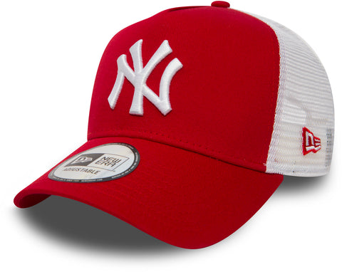 New York Yankees New Era Red Clean A-Frame Trucker Cap - lovemycap