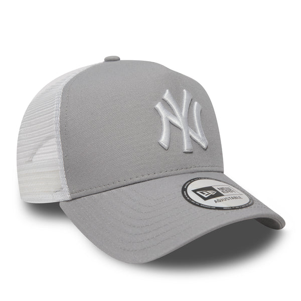 New York Yankees New Era Grey Clean A-Frame Trucker Cap - pumpheadgear, baseball caps
