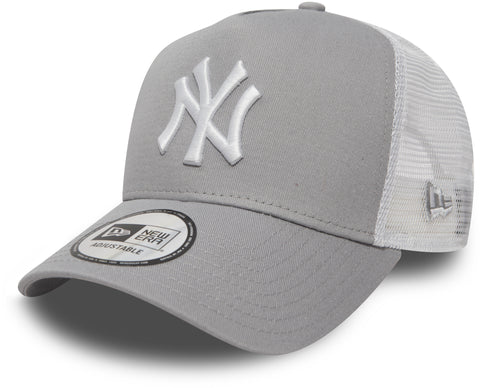 New York Yankees New Era Grey Clean A-Frame Trucker Cap - pumpheadgear, baseball caps