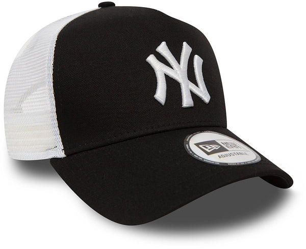 NY Yankees New Era Black Clean Trucker Cap - pumpheadgear, baseball caps