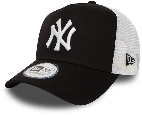 NY Yankees New Era Black Clean Trucker Cap - pumpheadgear, baseball caps