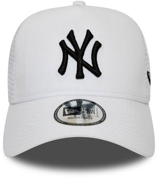 NY Yankees New Era Essentail A-Frame White Trucker Cap - lovemycap