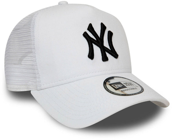 NY Yankees New Era Essentail A-Frame White Trucker Cap - lovemycap