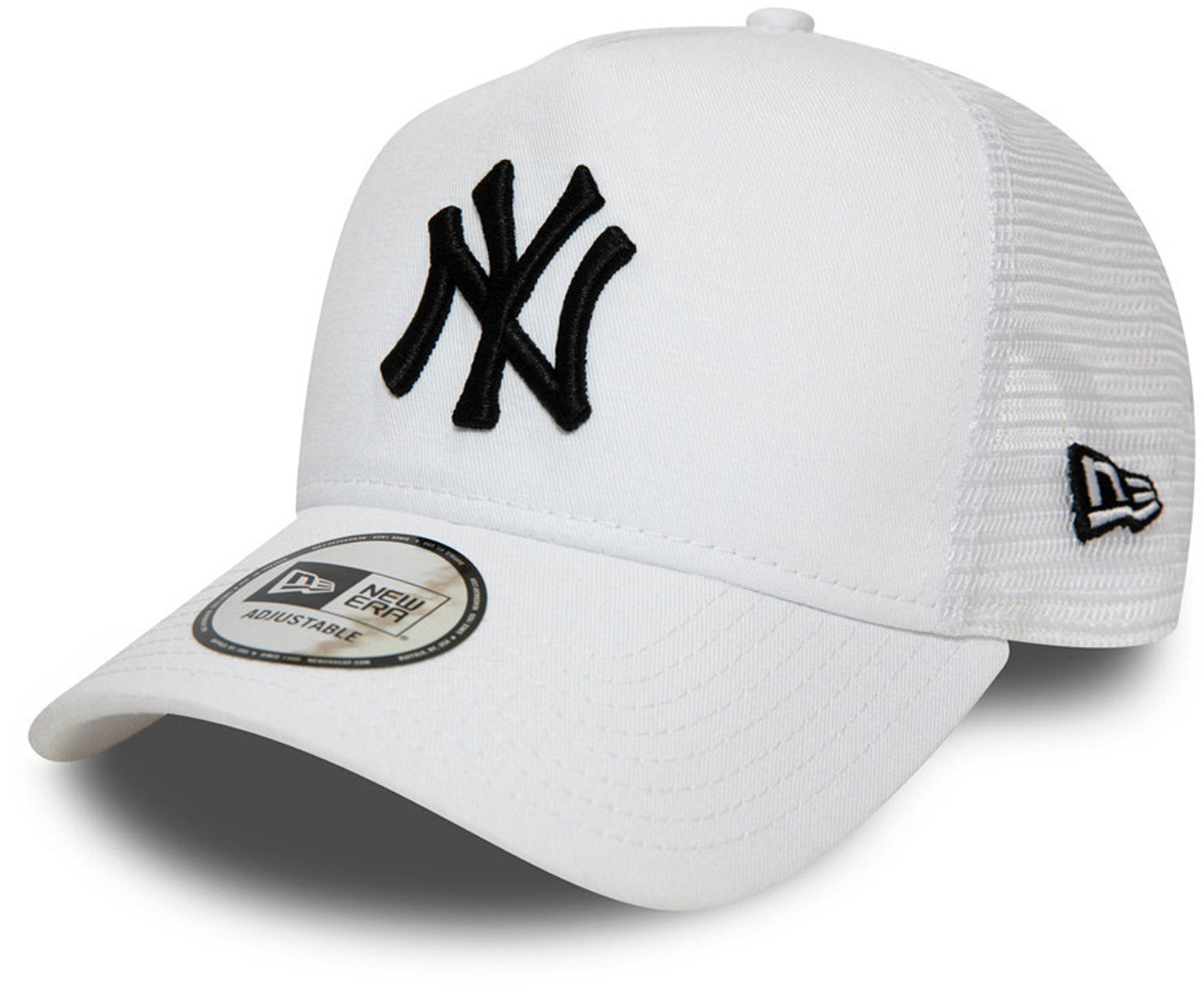 NY Yankees New Era Essentail A-Frame White Trucker Cap | lovemycap