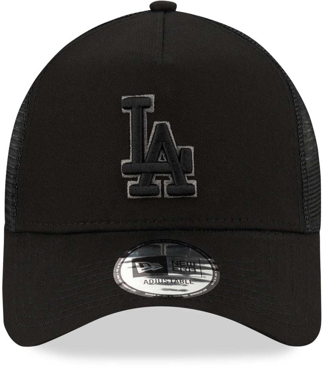 Los Angeles Dodgers New Era All Black Trucker Cap