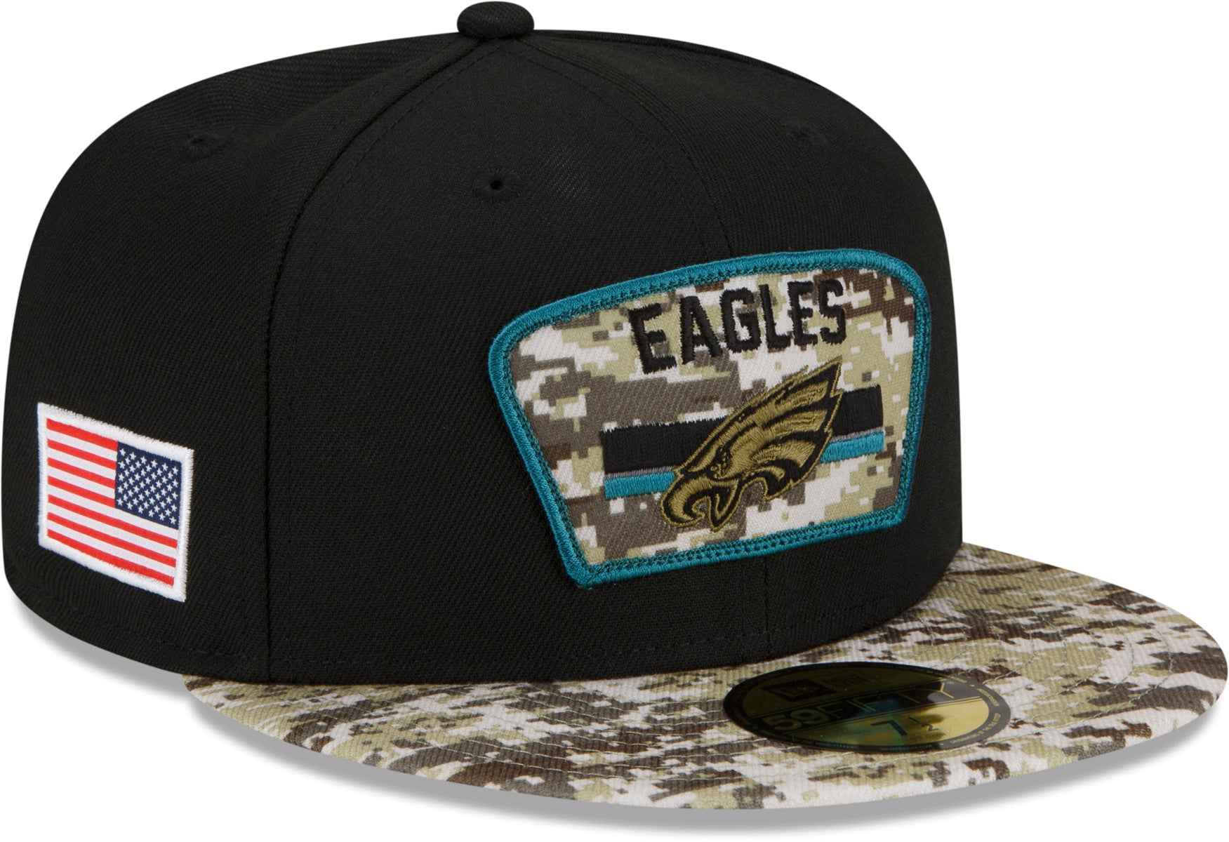 Philadelphia Eagles New Era 59Fifty NFL 2021 Salute To Service Fitted Team  Cap
