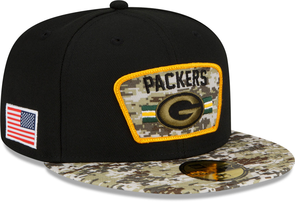 Green Bay Packers New Era 59Fifty NFL 2021 Salute To Service Fitted Team Cap - lovemycap