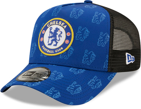 Chelsea FC New Era Blue AOP Team Trucker Cap - lovemycap
