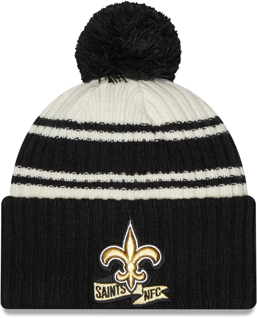New Orleans Saints New Era NFL 2022 On Field Sideline Sport Knit Bobble Hat - lovemycap