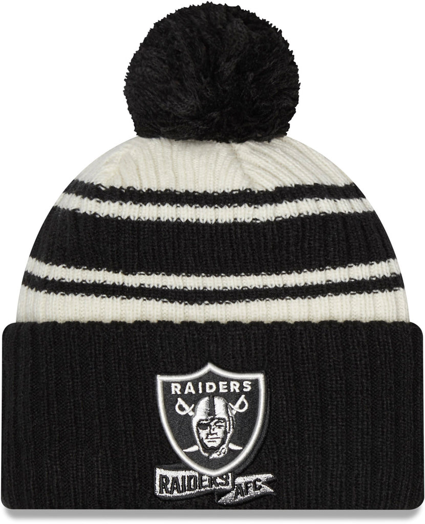 Las Vegas Raiders New Era NFL 2022 On Field Sideline Sport Knit Bobble Hat - lovemycap