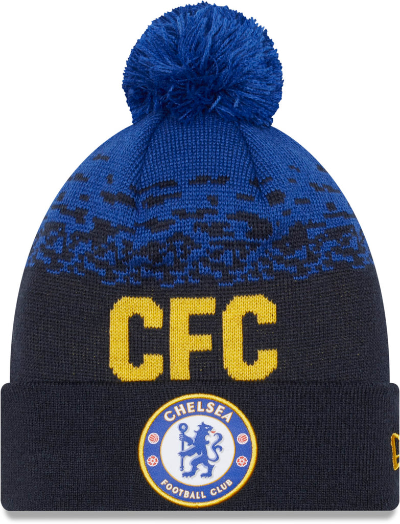 Chelsea FC New Era Marl Knit Wordmark Bobble Hat - lovemycap