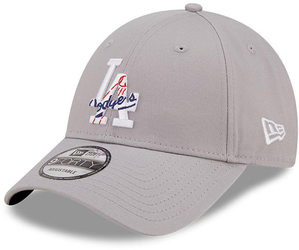 Los Angeles Dodgers New Era 9Forty Team Logo Infill Grey Baseball Cap - lovemycap