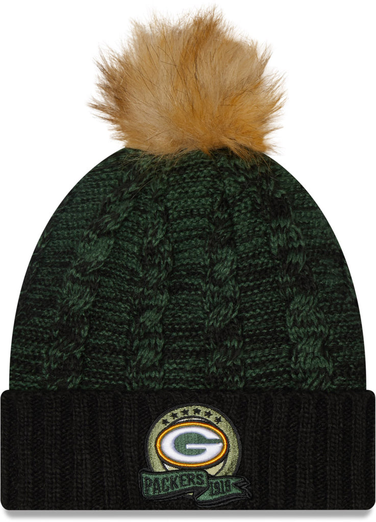 Green Bay Packers New Era NFL 2022 Salute To Service Winter Knit Bobble Hat - lovemycap