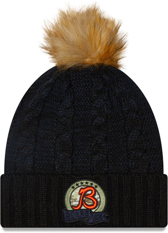 Chicago Bears New Era NFL 2022 Salute To Service Winter Knit Bobble Hat - lovemycap