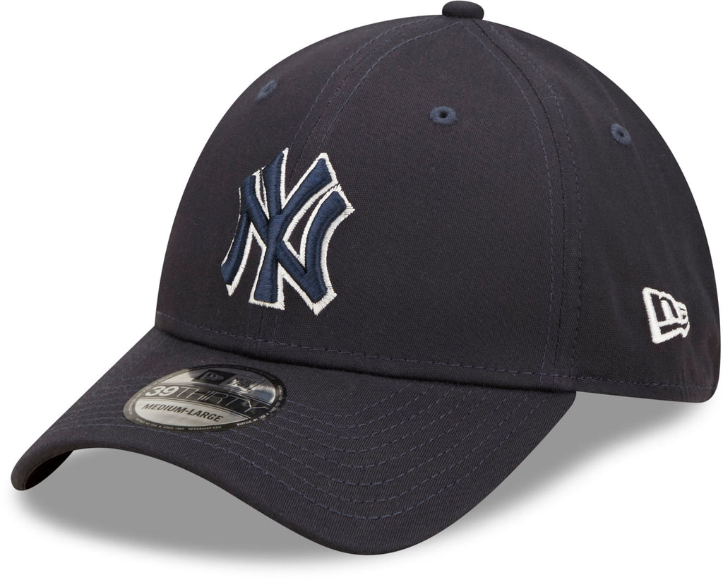 New York Yankees New Era 39Thirty Team Outline Navy Stretch Fit Baseball Cap - lovemycap