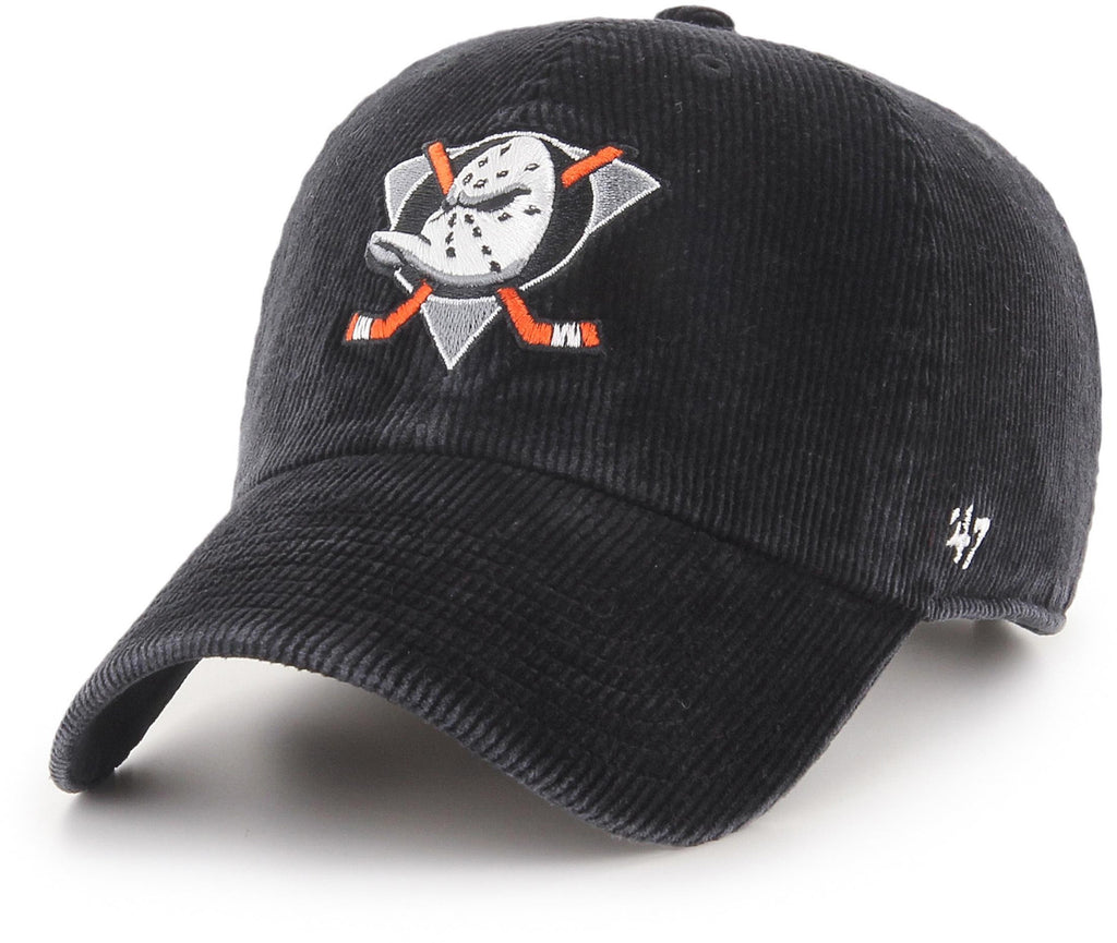 Anaheim Ducks 47 Brand Clean Up NHL Team Black Corduroy Cap - lovemycap