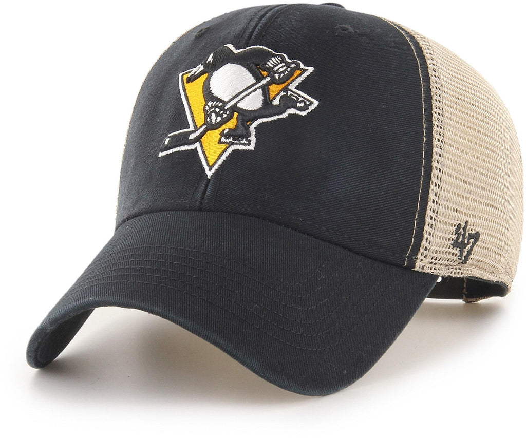 Pittsburgh Penguins 47 Brand Black Flagship Wash MVP Mesh Cap - lovemycap