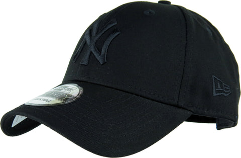 NY Yankees New Era 940 League Essential All Black Baseball Cap - pumpheadgear, baseball caps