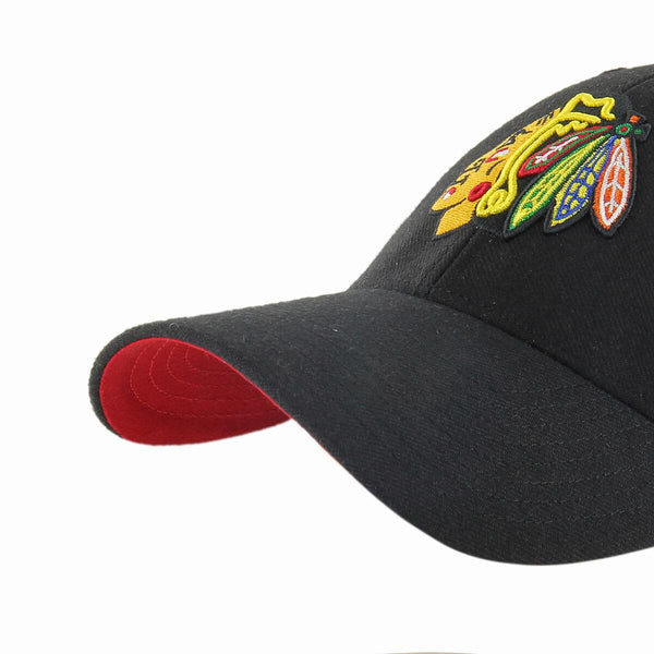 Chicago Blackhawks 47 Brand MVP Black Ballpark NHL Team Snapback Cap - lovemycap