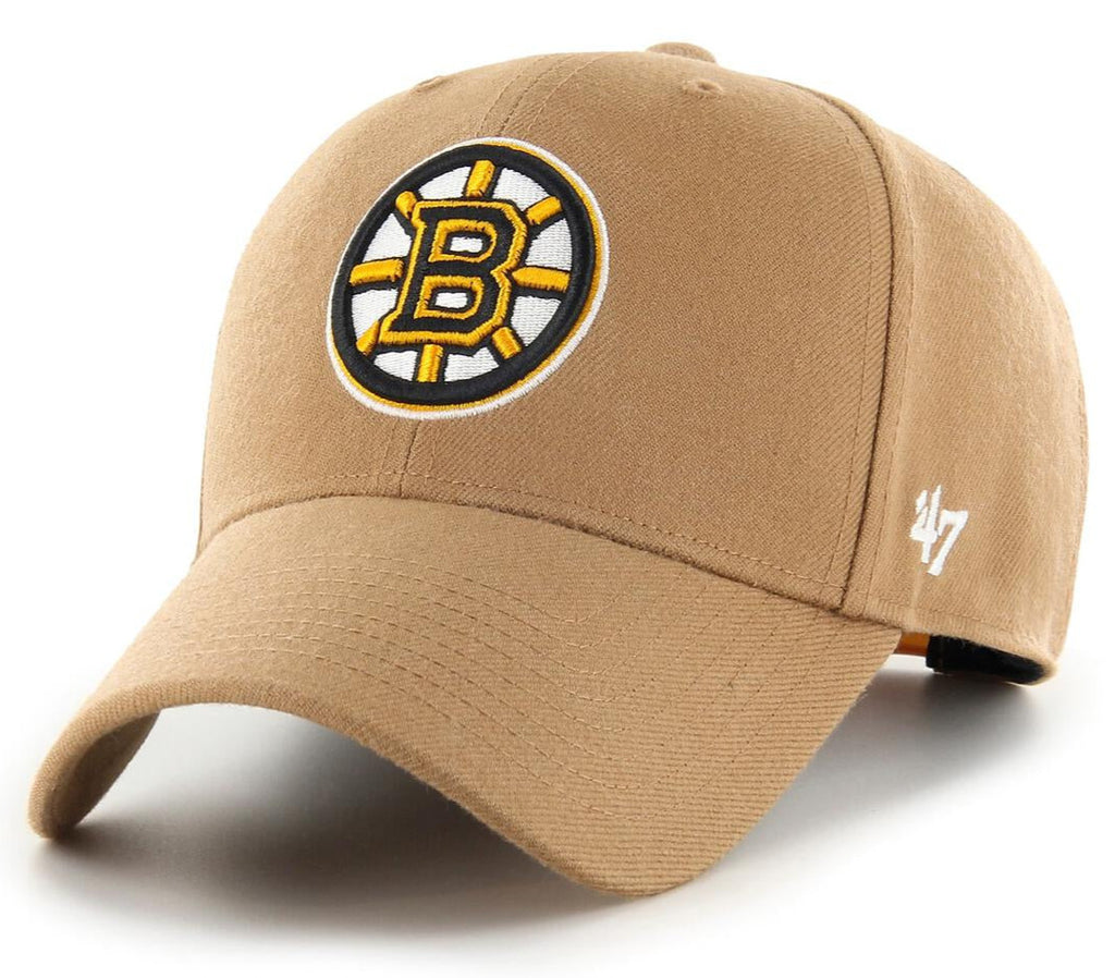 Boston Bruins 47 Brand MVP NHL Team Camel Snapback Cap - lovemycap