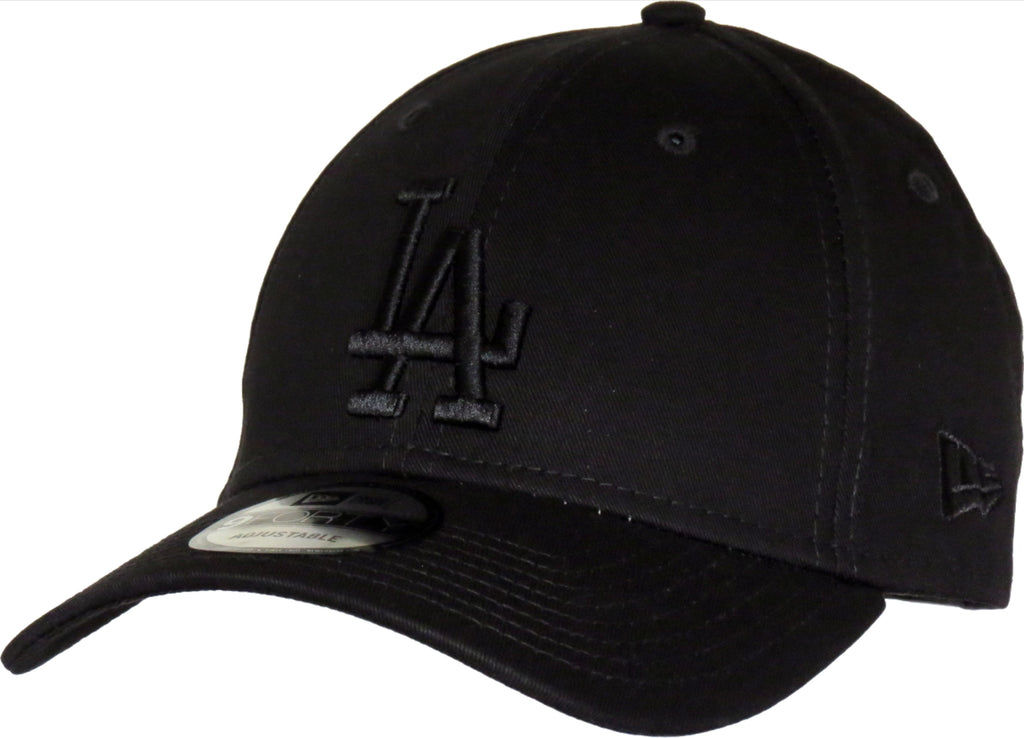 LA Dodgers New Era 940 League Essential Baseball Cap - Black/Black - pumpheadgear, baseball caps