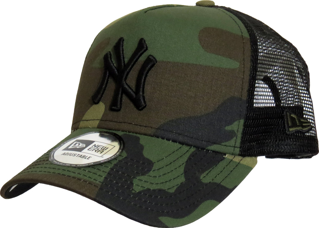 NY Yankees New Era Woodland Camo Clean Trucker Cap - pumpheadgear, baseball caps