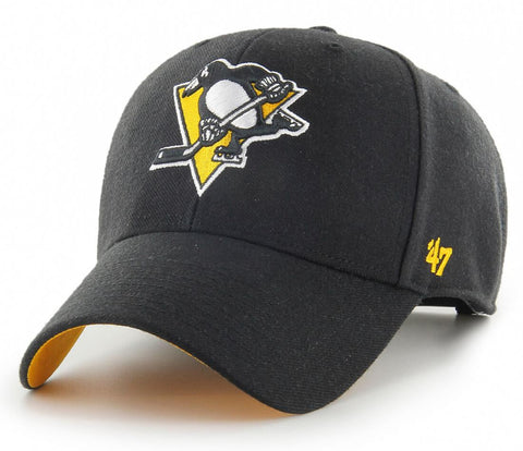 Pittsburgh Penguins 47 Brand MVP Black Ballpark NHL Team Snapback Cap - lovemycap