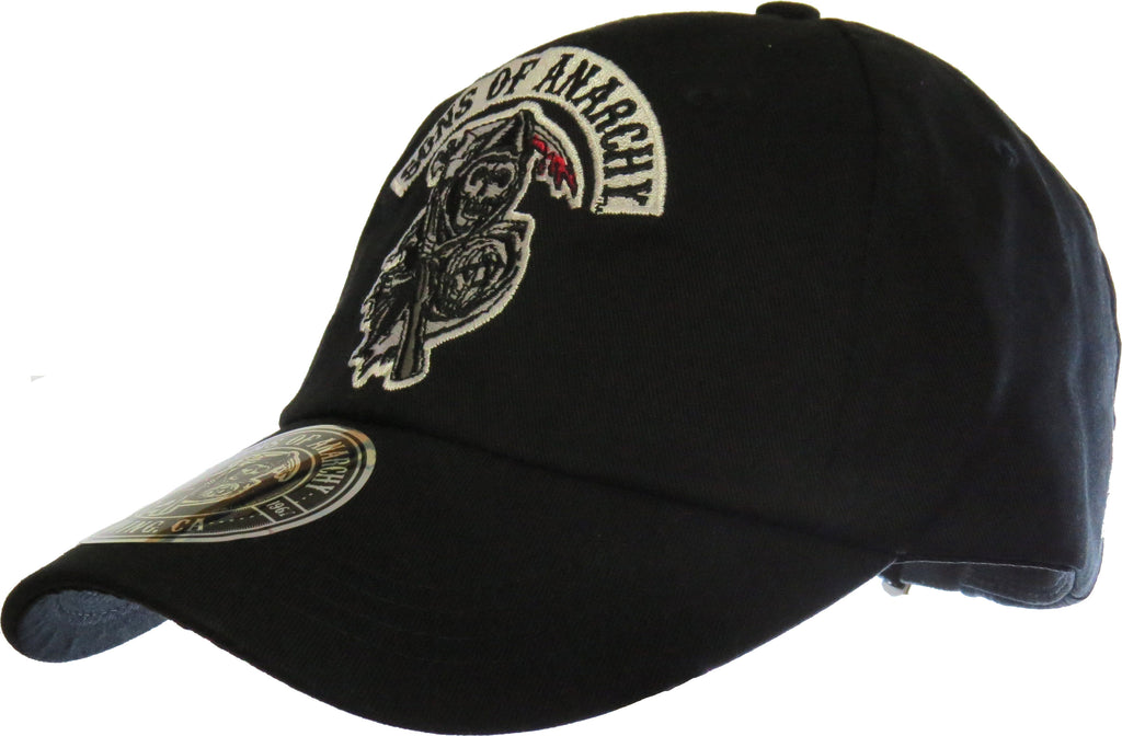 Sons Of Anarchy SAMCRO Black Adjustable Baseball Cap - pumpheadgear, baseball caps