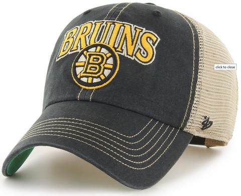 Boston Bruins 47 Brand Vintage Black Tuscaloosa Clean Up Cap - lovemycap